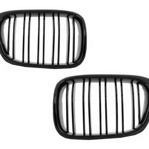 Retur gratuit Grile duble negru lucios M Design compatibile cu BMW seria 5 model E39 fabricatie 1997-2003