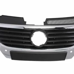 Ieftin Grila crom cu negru pentru Volkswagen PASSAT B6 03.2005-11.2010 cu gauri pentru senzori de parcare