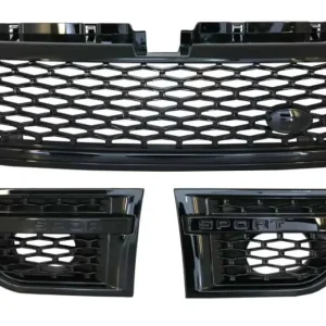 Grila Centrala si Grile Laterale pe negru lucios compatibile cu Land Range Rover Sport L320 Facelift (2009-2013) Autobiography Look Premium
