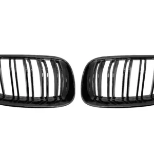 Grile negru lucios duble Double Stripe M Design Piano Black compatibile cu BMW seria 3 E92 E93 Coupe 2006-2009 Mai ieftin