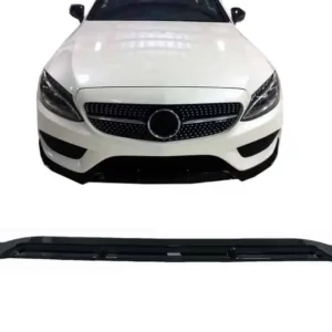 Cumpărături sigure Prelungire lip bara fata Negru Lucios compatibil cu Mercedes C-Class W205 Sedan S205 A205 C205 (2014-2019)