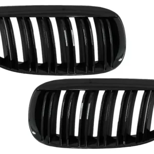 Grile negru lucios duble Design Piano compatibile cu BMW seria 6 model E63 E64 LCI Pre-LCI 2004-2010 Cel mai vândut