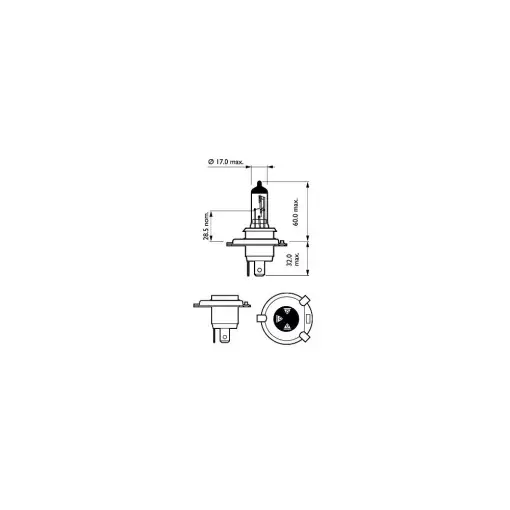 BEC FAR H4 P43t 60/55W 12V VISION (cutie) PHILIPS Reducere specială