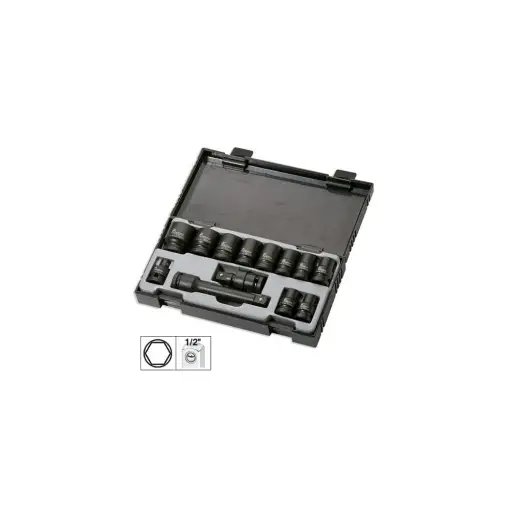 Nu rata SET 13 PIESE. TUBULARE DE IMPACT DE 1/2` HEX. + ADAPTOR JBM