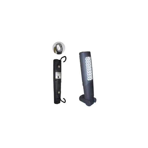 Ultima șansă LAMPA DE LUCRU PORTABILA 24+6 LEDURI DUBLU MAGNETICA. SUPORT SI BAZA METALICA JBM