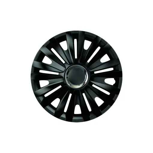 SET CAPACE ROTI 15` NEGRE CU INEL CROMAT ROYAL Ofertă limitată