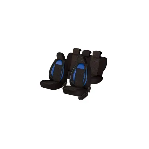 Doar azi SET HUSE SCAUN RACING NEGRU - ALBASTRU