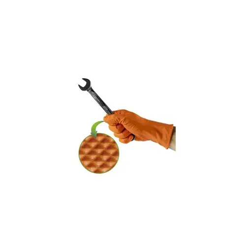 MANUSI DIN NITRIL DE CULOARE ORANGE 7.0 MIL TEXTURA DE DIAMANT, MARIMEA: XL (90BUC) JBM Ieftin