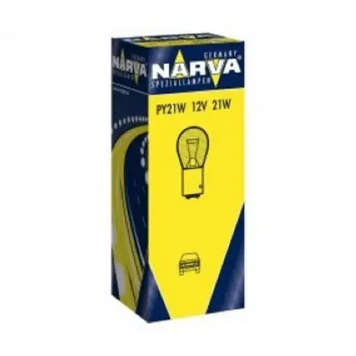 Cel mai bun preț BEC SEMNALIZARE 12V PY21W GALBEN SET 10 BUC NARVA