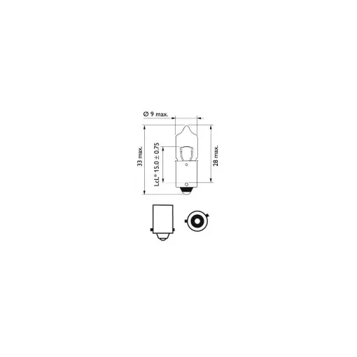 Plată securizată SET 2 BECURI 12V H6W BAX9S (blister) VISION PHILIPS