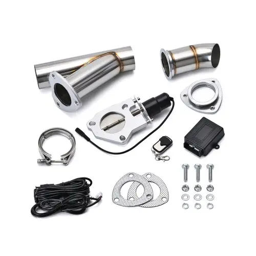 Kit valve evacuare auto 76 mm din inox cu telecomanda si colier V-band Cel mai vândut