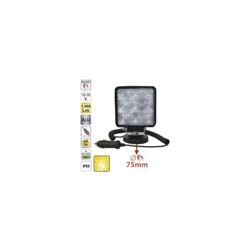 Expediere rapidă PROIECTOR DE LUCRU CU LED. PATRAT. LUMINA DIFUZA. BAZA MAGNETICA JBM