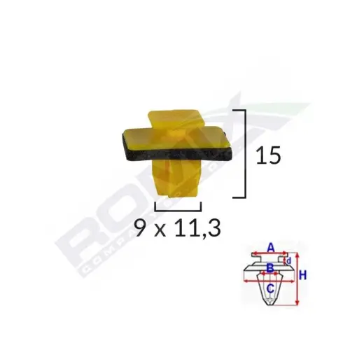 Retur gratuit CLIPS FIXARE ELEMENTE EXTERIOARE PENTRU HYUNDAI 9X11.3X15MM - GALBEN SET 10 BUC