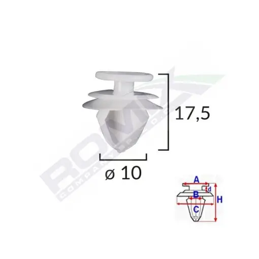 CLIPS TAPITERIE PENTRU CITROEN/PEUGEOT/VOLVO 10X17.5MM - GRI SET 10 BUC Bestseller