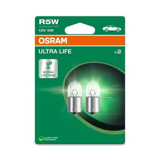 Comandă acum SET 2 BECURI 12V R5W ULTRA LIFE BLISTER OSRAM