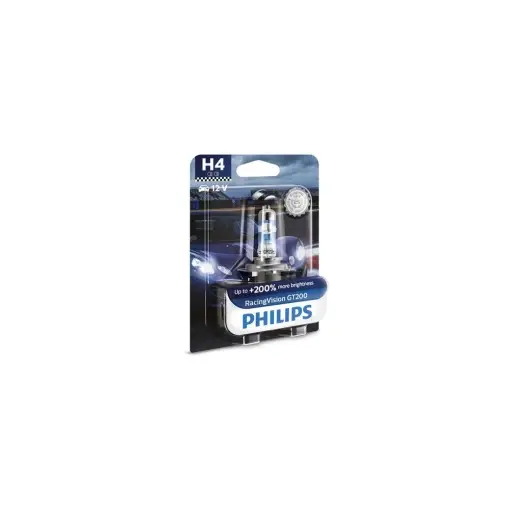 Disponibil imediat BEC FAR H4 60/55W 12V RACING VISION GT200 (blister) PHILIPS