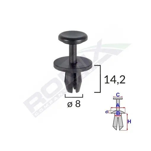 Transport gratuit CLIPS FIXARE ELEMENTE EXTERIOARE PENTRU CITROEN/PEUGEOT 8X14.2MM - NEGRU SET 10 BUC