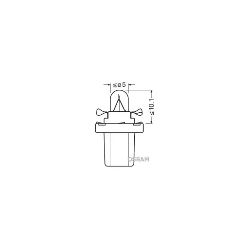 BEC BORD BX8.5D SOCLU ALBASTRU 12V 1.2W SET 10 BUC OSRAM Reducere specială