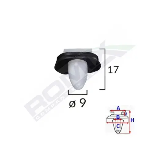 Cel mai vândut CLIPS FIXARE ELEMENTE EXTERIOARE PENTRU CITROEN/PEUGEOT/FIAT 9X17MM - ALB SET 10 BUC