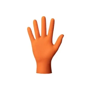 Reducere specială MANUSI DIN NITRIL CULOARE ORANGE STRUCTURA DIAMANTATA XL SET 50BUC