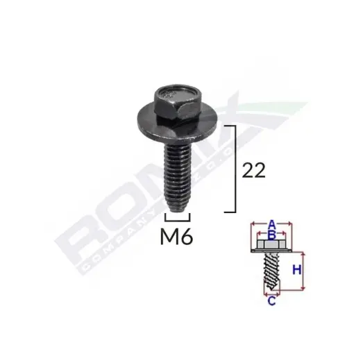 SURUB FIXARE ELEMENTE EXTERIOR PENTRU PEUGEOT, CITROEN 6X22MM SET 5 BUC Ofertă