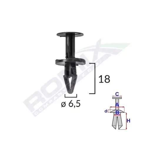 Super ofertă CLIPS FIXARE PENTRU FORD, OPEL 6.5X18MM NEGRU SET 10BUC