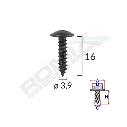 Mai ieftin SURUB UNIVERSAL FIXARE NEGRU 3.9X16MM SET 25 BUC