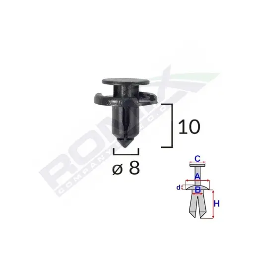 CLIPS FIXARE PENTRU NISSAN/TOYOTA/LEXUS/SUZUKI 8X10MM - NEGRU SET 10 BUC Ofertă limitată