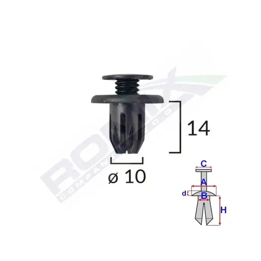 CLIPS FIXARE PENTRU HONDA MINI - NEGRU SET 10 BUC Disponibil imediat