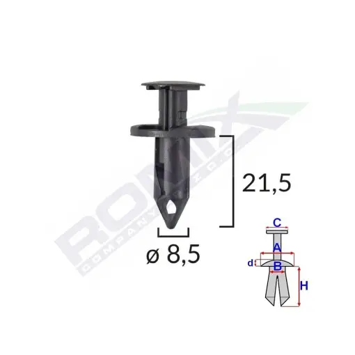 Doar azi CLIPS FIXARE PENTRU AUDI/SEAT/VW/MAZDA/NISSAN 8.5X21.5MM - NEGRU SET 10 BUC