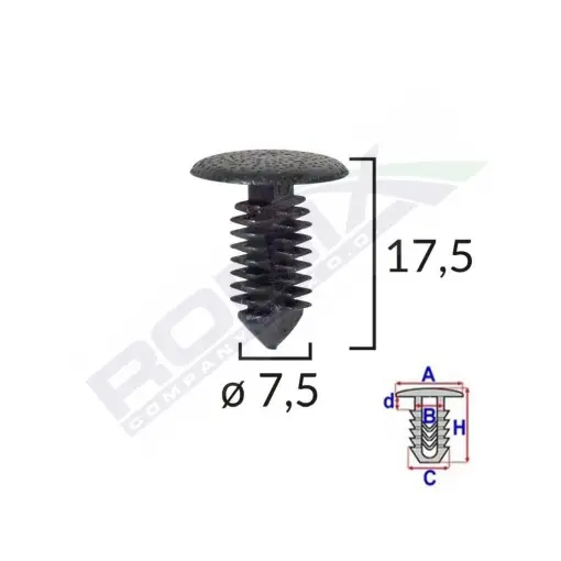 CLIPS TAPITERIE PENTRU OPEL/CITROEN/PEUGEOT - NEGRU SET 10 BUC Ofertă specială