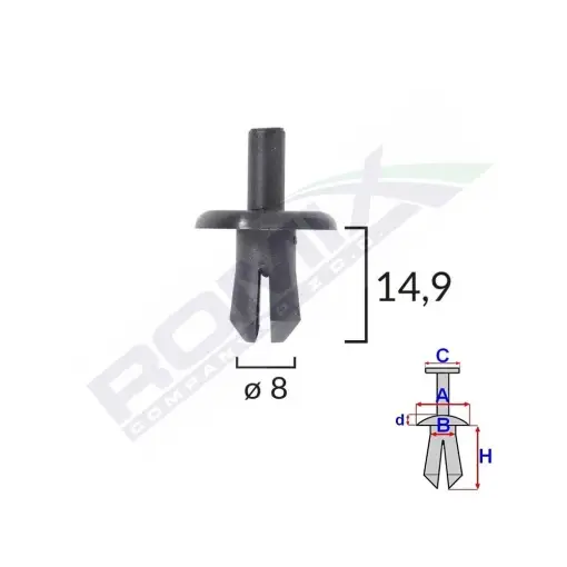 Preț mic CLIPS FIXARE PENTRU AUDI, MERCEDES, OPEL 8X14.9MM NEGRU - SET 10 BUC