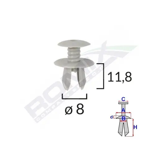 Transport gratuit CLIPS FIXARE PENTRU VW 8X11.8MM - GRI SET 10 BUC
