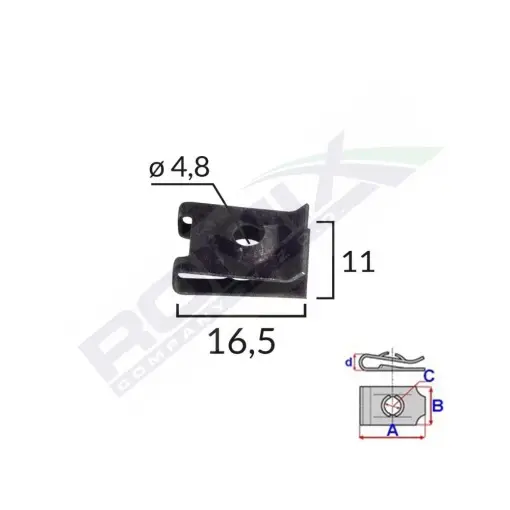 Expediere rapidă CLEMA FIXARE PENTRU AUDI, VW, SKODA 4.8X11X16.5MM NEGRU - SET 10BUC