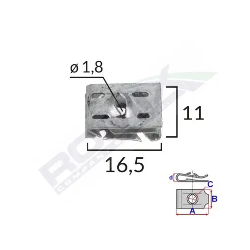 Super ofertă CLEMA FIXARE ELEMENTE MOTOR PENTRU GRUP VAG 1.8X16.5X11MM SET 10 BUC