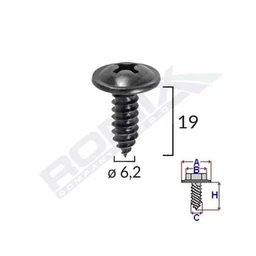 SURUB CU CAP INCRUCISAT DIAMETRU 6.2MM LUNGIME 19MM SET 10 BUC Cel mai bun preț