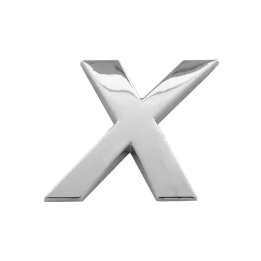 ORNAMENT AUTO 3D. LITERA X. 26 MM. CROMAT Reducere extra