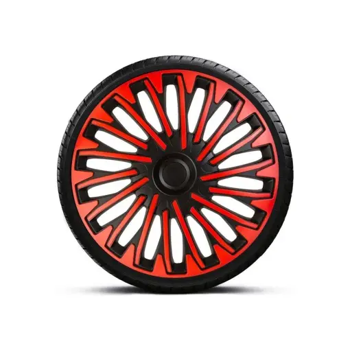Transport gratuit SET CAPACE ROTI 15` ROSU-NEGRU CU INEL NEGRU SOHO