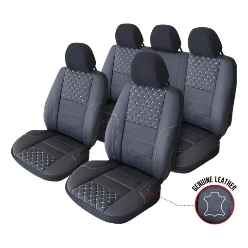 Comandă acum SET HUSE SCAUN EXCLUSIVE LEATHER QUEEN NEGRU UMB-W