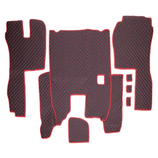 Ofertă exclusivă SET COVORASE PIELE ECOLOGICA TRUCK UMBRELLA PENTRU SCANIA SERIA R 380-420 2005-2016. MANUALA. NEGRU
