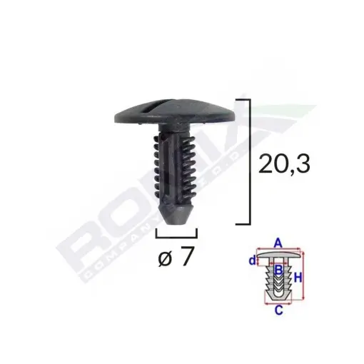 Ieftin CLIPS FIXARE ELEMENTE ROATA PENTRU CITROEN/PEUGEOT 7X20.3MM - NEGRU SET 10 BUC