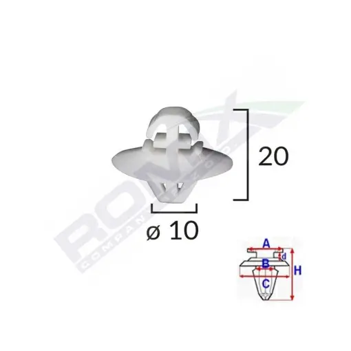Plată securizată ELEMENT FIXARE BANDOURI LATERALE PENTRU CRAFTER / SPRINTER SET 10 BUC