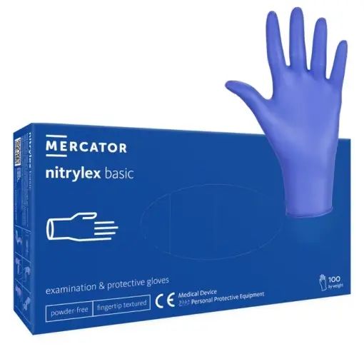 Doar azi MANUSI PROTECTIE ALBASTRE DIN NITRIL CLASSIC M SET 100 BUC NITRYLEX
