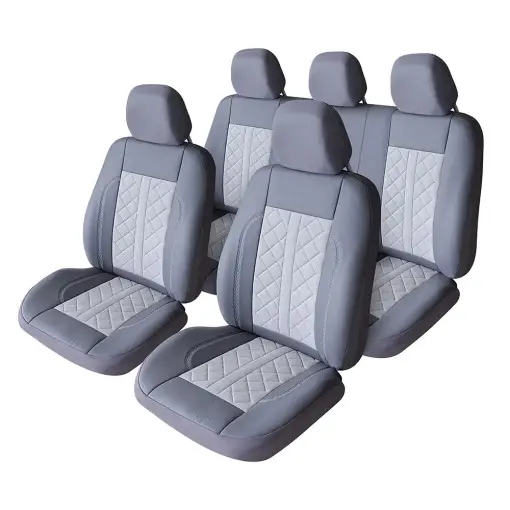 Bestseller SET HUSE SCAUN EXCLUSIVE LEATHER SI ALCANTARA GRI
