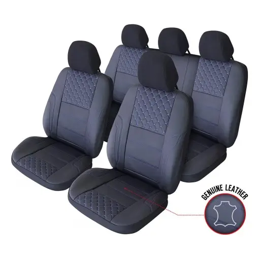 Promoție SET HUSE SCAUN EXCLUSIVE LEATHER QUEEN NEGRU UMB-B