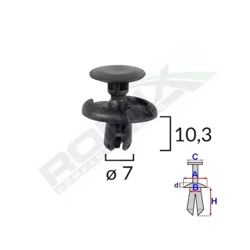 Doar azi CLIPS FIXARE PENTRU TOYOTA/SUZUKI 7X10.3MM - NEGRU SET 10 BUC
