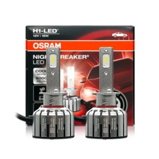SET 2 BECURI NIGHT BREAKER LED H1 OMOLOGARE RAR OSRAM Premium