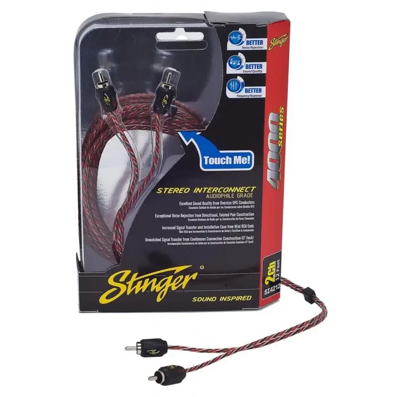 Vezi acum Cablu RCA stereo Stinger 6,1 m, 2 canale, fir răsucit, tată-tată