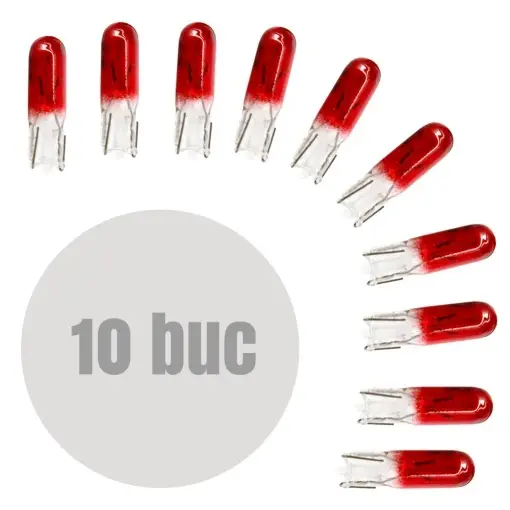 Bec pentru bord T5 12V 2W - set de 10 - CARGUARD Retur ușor
