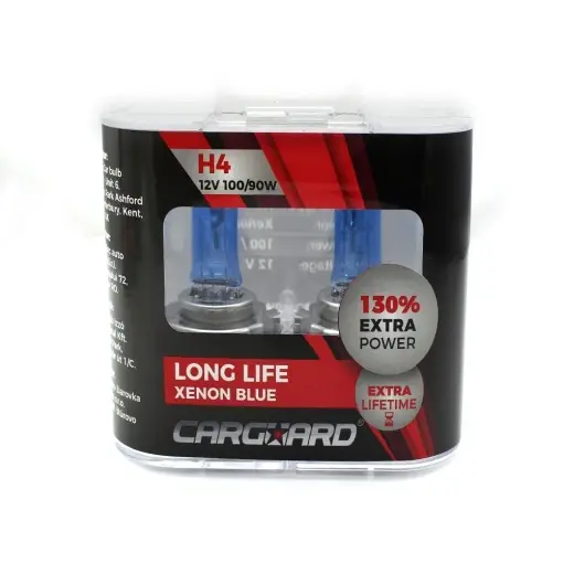 Cel mai vândut Set de 2 becuri Halogen H4, 100W +130% Intensitate - LONG LIFE - CARGUARD